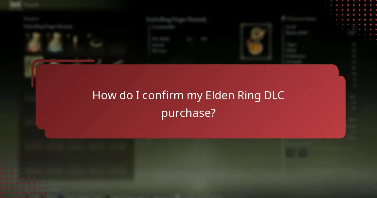 How do I confirm my Elden Ring DLC purchase?