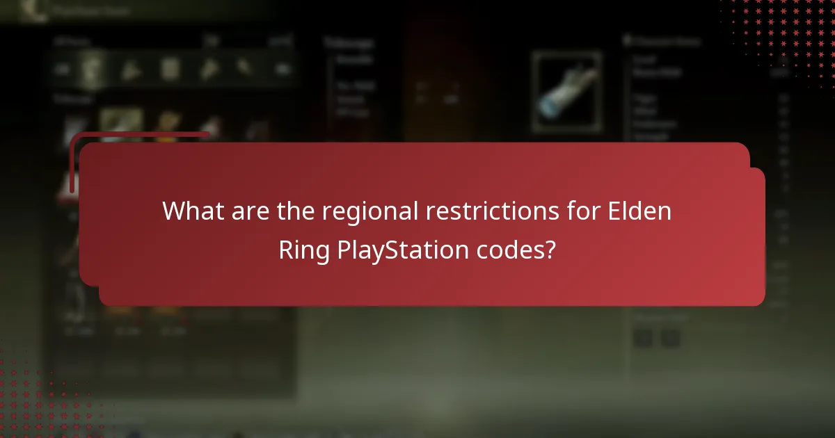 What are the regional restrictions for Elden Ring PlayStation codes?