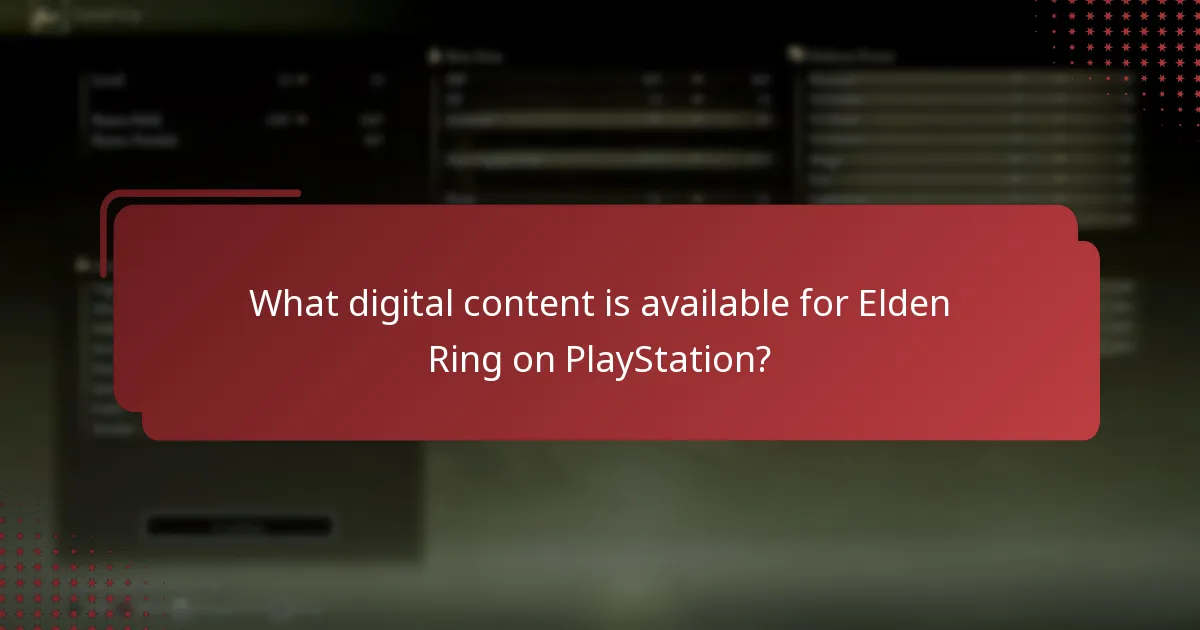 What digital content is available for Elden Ring on PlayStation?