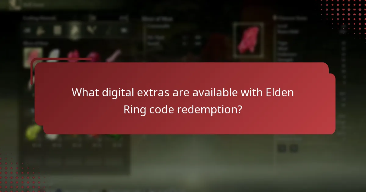 What digital extras are available with Elden Ring code redemption?