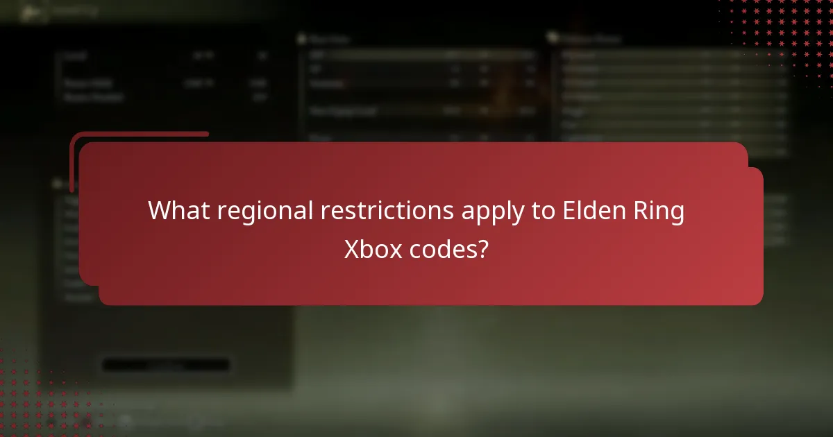 What regional restrictions apply to Elden Ring Xbox codes?