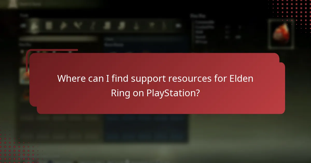 Where can I find support resources for Elden Ring on PlayStation?